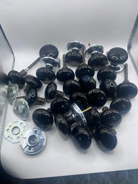 Vintage antique Black marble door door knobs. Lot of 26 circa 1901